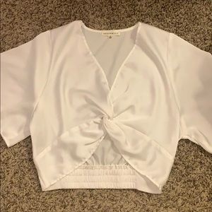 White knot crop top